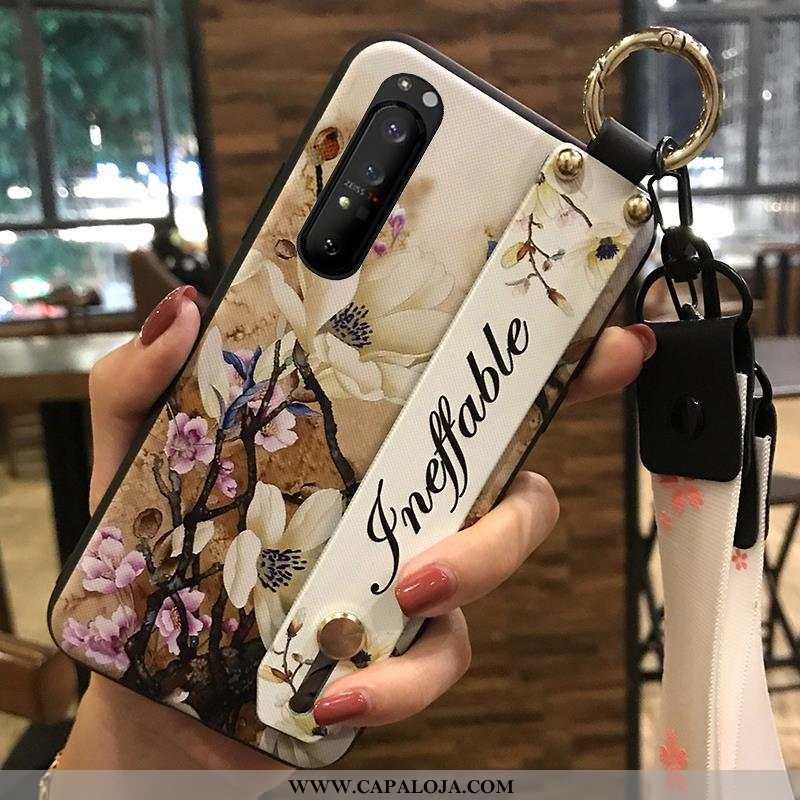 Capas Sony Xperia 1 Ii Criativas Branco Florido Wrisband, Capa Sony Xperia 1 Ii Soft Baratos