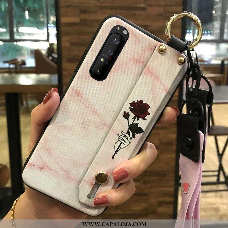 Capas Sony Xperia 1 Ii Criativas Branco Florido Wrisband, Capa Sony Xperia 1 Ii Soft Baratos