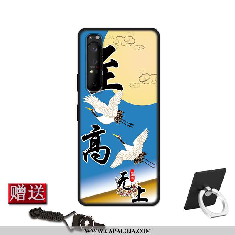 Capas Sony Xperia 1 Ii Soft Original Antiqueda Silicone Azul, Capa Sony Xperia 1 Ii Protetoras Compr