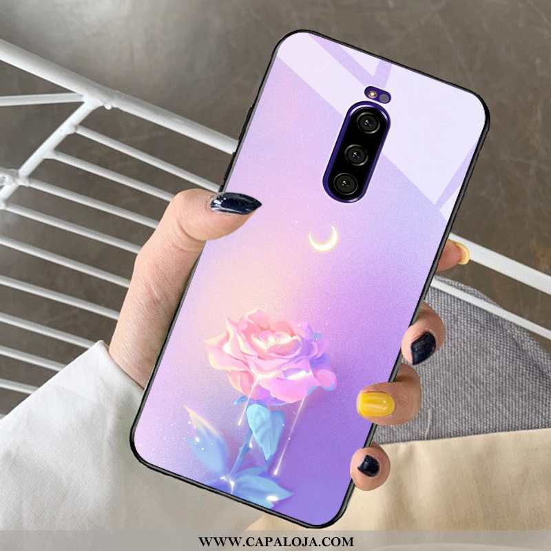 Capas Sony Xperia 1 Protetoras Telemóvel Coração Cristais Azul, Capa Sony Xperia 1 Vidro Comprar