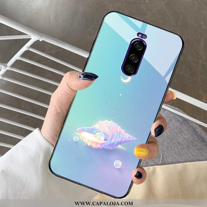 Capas Sony Xperia 1 Protetoras Telemóvel Coração Cristais Azul, Capa Sony Xperia 1 Vidro Comprar