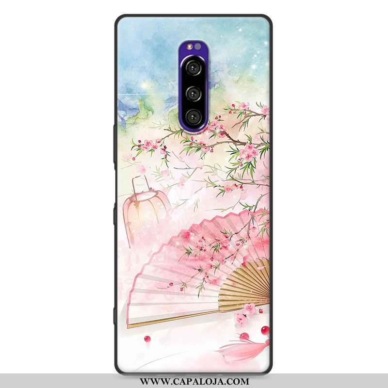 Capas Sony Xperia 1 Soft Silicone Criativas Rosa, Capa Sony Xperia 1 Protetoras Online