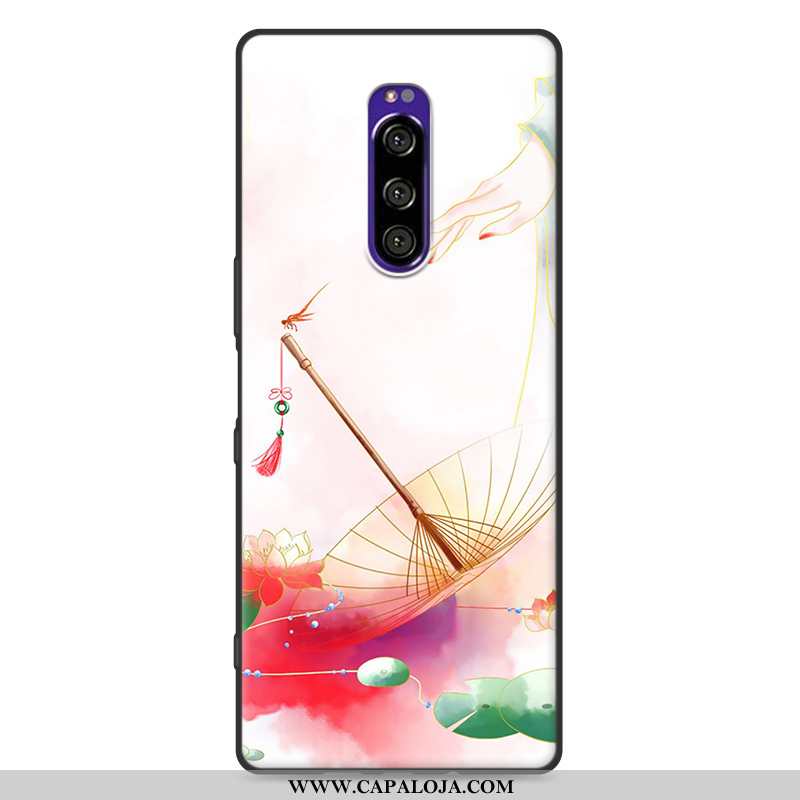 Capas Sony Xperia 1 Soft Silicone Criativas Rosa, Capa Sony Xperia 1 Protetoras Online