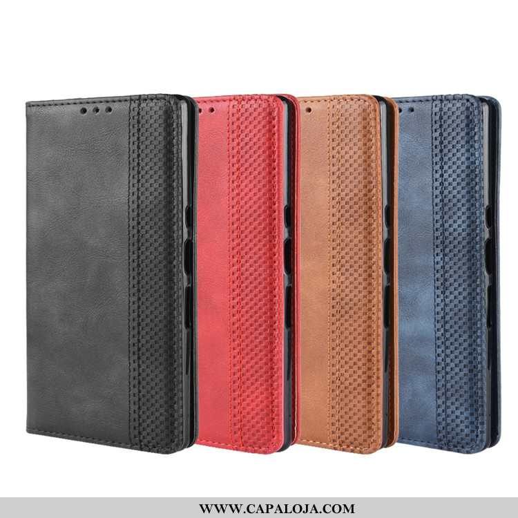 Capas Sony Xperia 10 Carteira Preto Telemóvel, Capa Sony Xperia 10 Couro Baratos