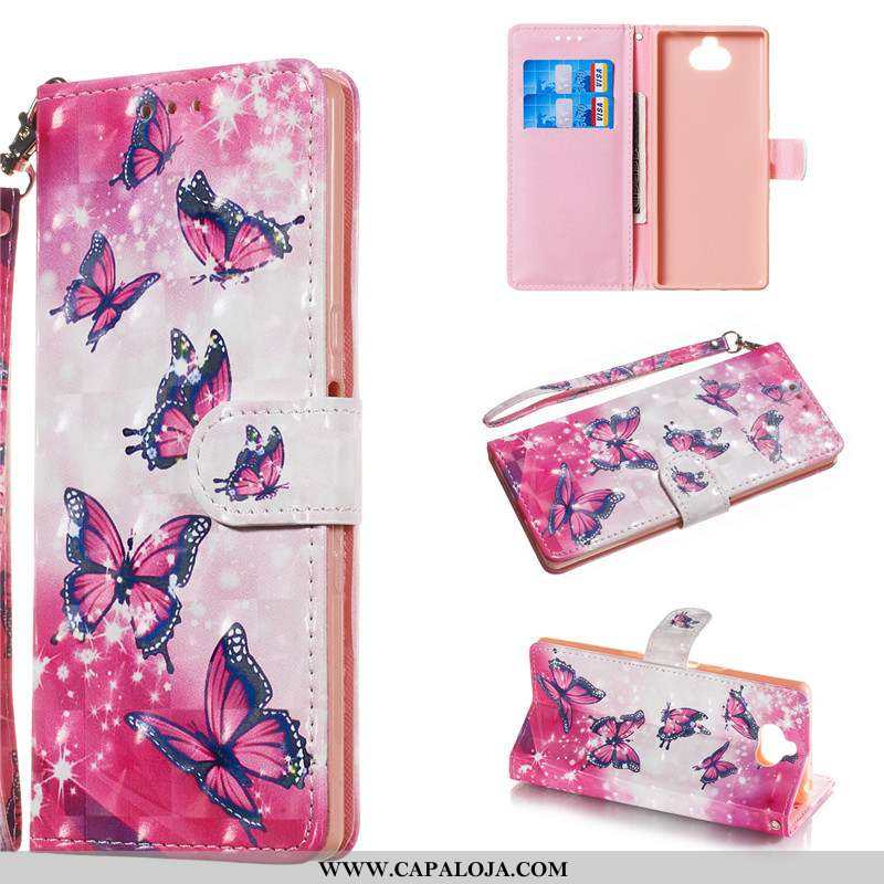 Capas Sony Xperia 10 Fofas Rosa Cases Protetoras, Capa Sony Xperia 10 Couro Barato