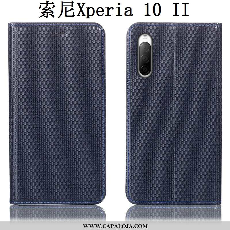 Capas Sony Xperia 10 Ii Couro Genuíno Cases Cover Antiqueda Castanho, Capa Sony Xperia 10 Ii Proteto