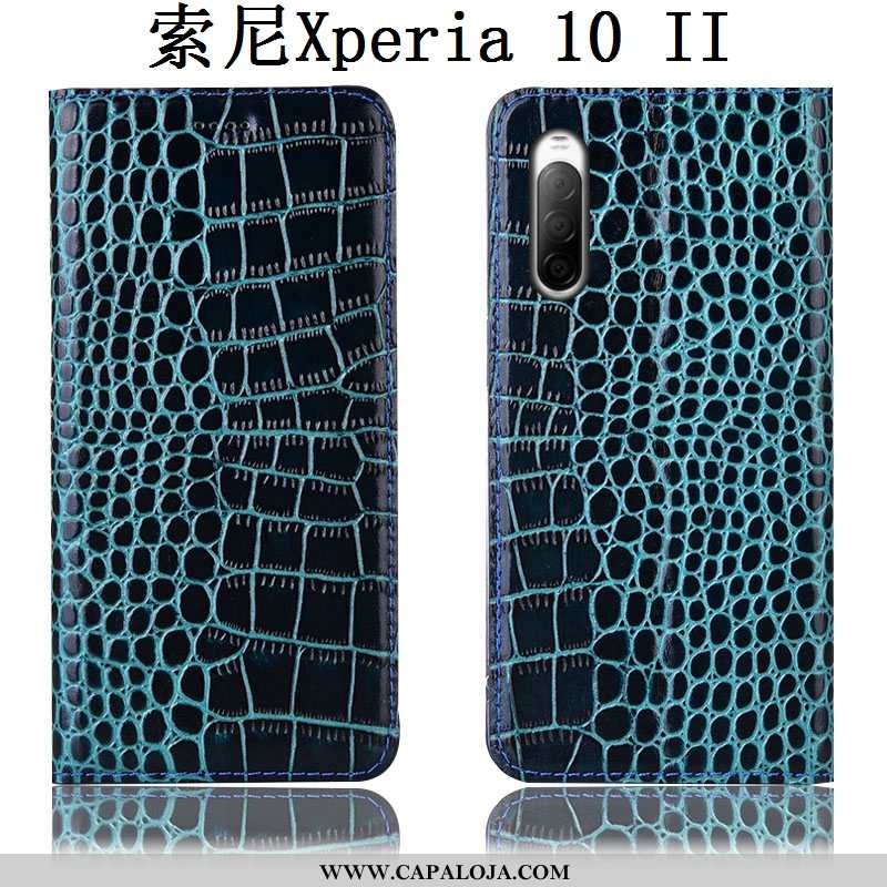 Capas Sony Xperia 10 Ii Protetoras Cover Antiqueda Azul, Capa Sony Xperia 10 Ii Couro Genuíno Barata