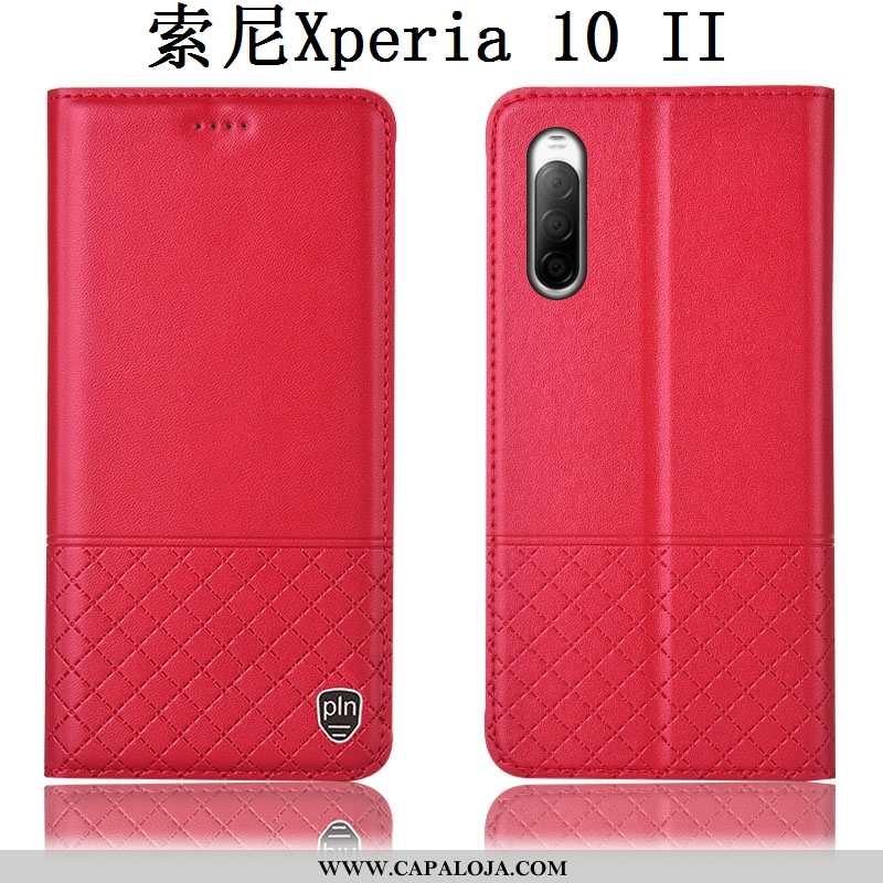 Capas Sony Xperia 10 Ii Protetoras Telemóvel Cases Castanho, Capa Sony Xperia 10 Ii Couro Genuíno Ve