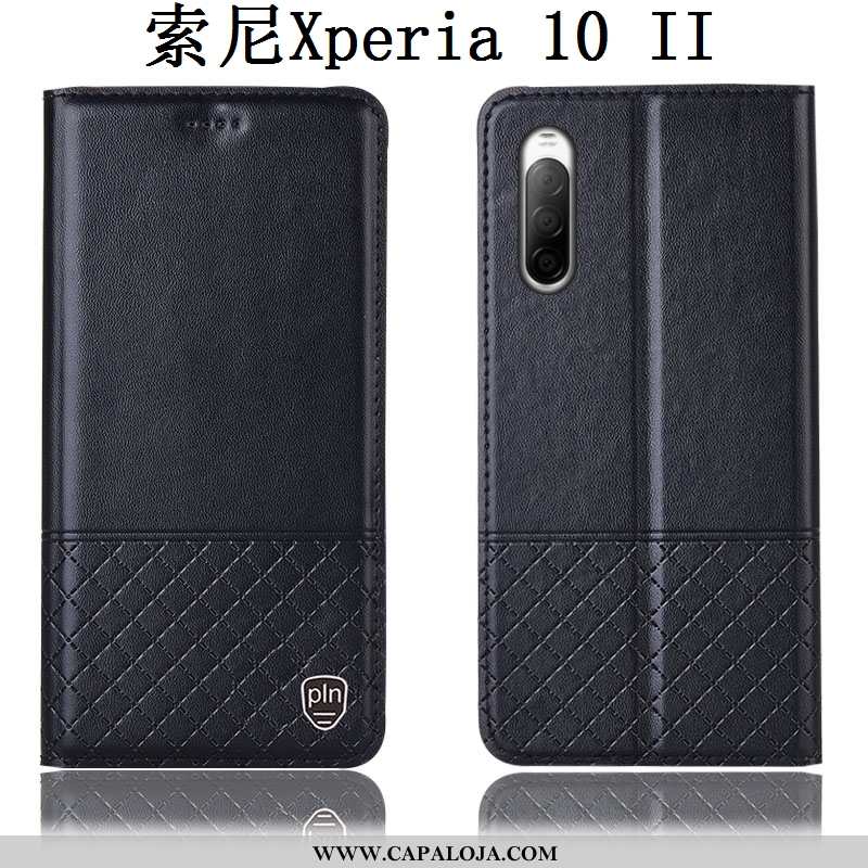 Capas Sony Xperia 10 Ii Protetoras Telemóvel Cases Castanho, Capa Sony Xperia 10 Ii Couro Genuíno Ve