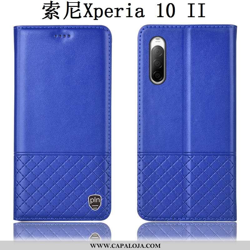 Capas Sony Xperia 10 Ii Protetoras Telemóvel Cases Castanho, Capa Sony Xperia 10 Ii Couro Genuíno Ve