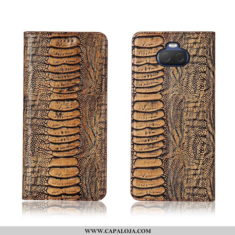 Capas Sony Xperia 10 Plus Couro Legitimo Protetoras Antiqueda Soft Caqui, Capa Sony Xperia 10 Plus C