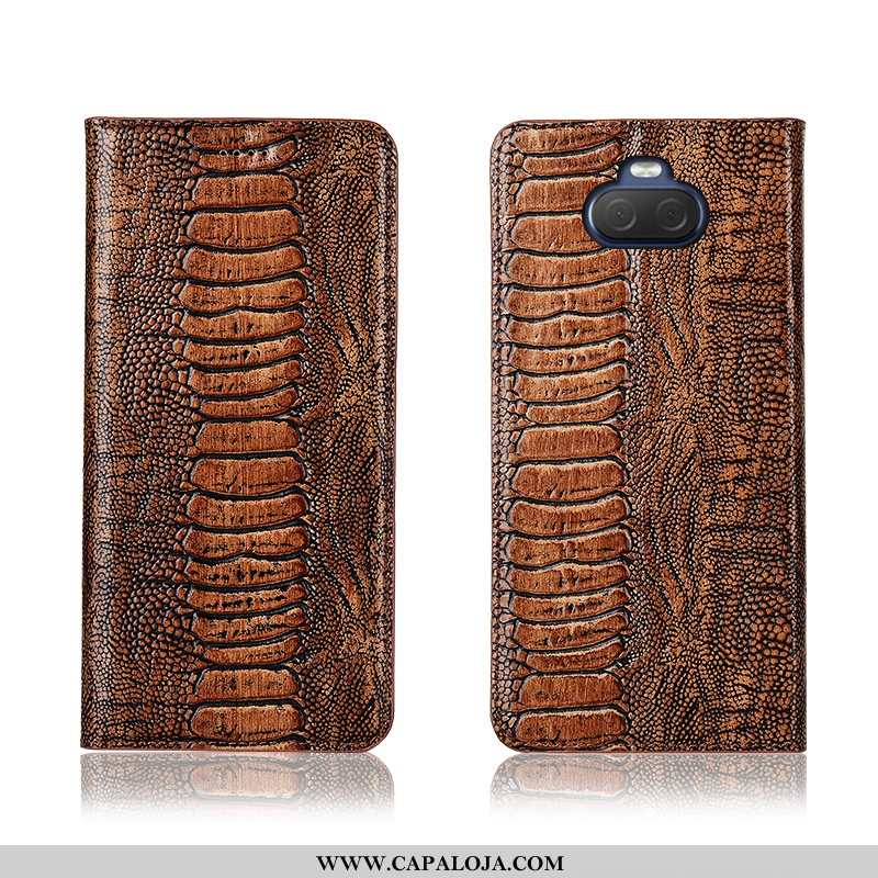 Capas Sony Xperia 10 Plus Couro Legitimo Protetoras Antiqueda Soft Caqui, Capa Sony Xperia 10 Plus C