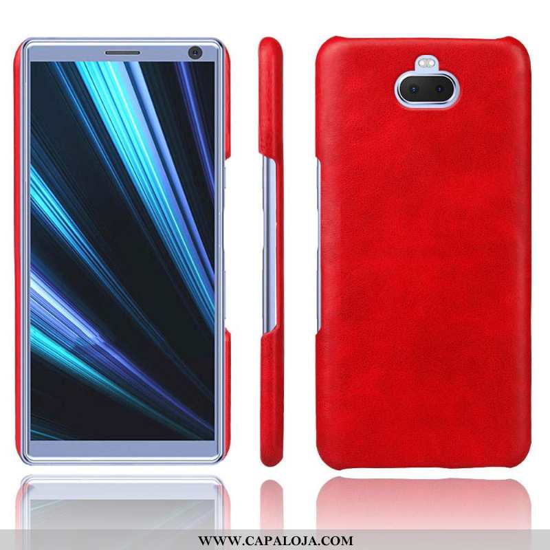 Capas Sony Xperia 10 Plus Couro Telemóvel Cases Fosco Azul Escuro, Capa Sony Xperia 10 Plus Protetor