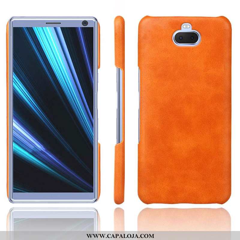 Capas Sony Xperia 10 Plus Couro Telemóvel Cases Fosco Azul Escuro, Capa Sony Xperia 10 Plus Protetor