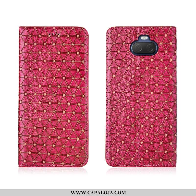 Capas Sony Xperia 10 Plus Protetoras Xadrez Vermelha Soft Rosa, Capa Sony Xperia 10 Plus Silicone Ve