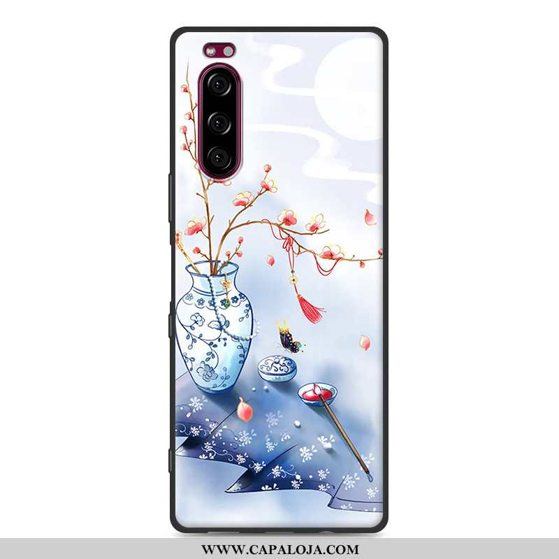 Capas Sony Xperia 5 Personalizada Azul Telemóvel Feminino, Capa Sony Xperia 5 Criativas Venda