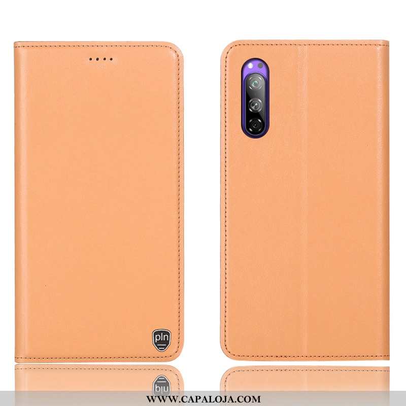 Capas Sony Xperia 5 Protetoras Telemóvel Antiqueda Amarelo, Capa Sony Xperia 5 Couro Genuíno Venda