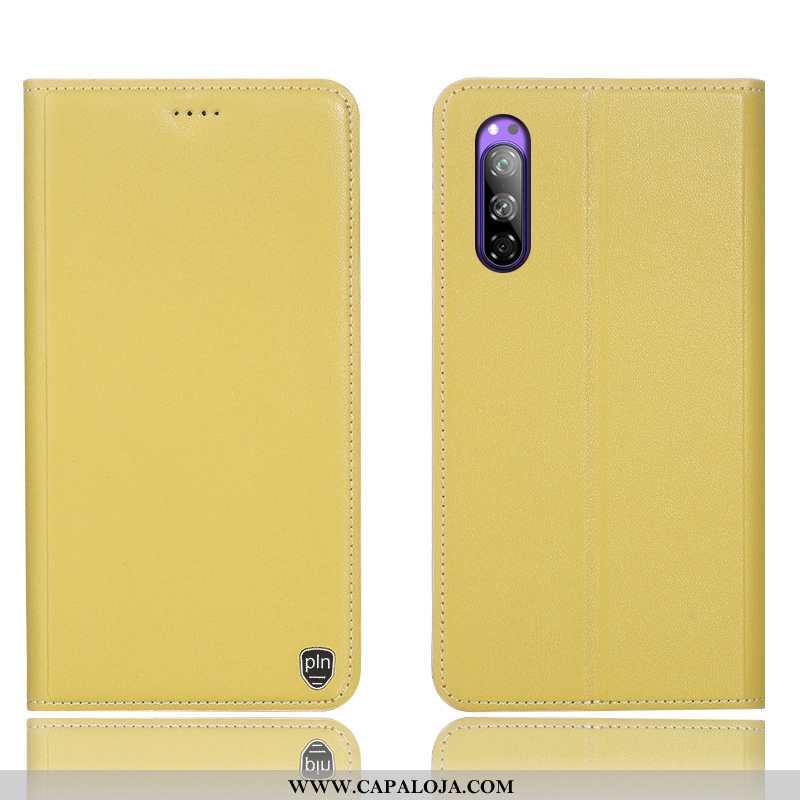 Capas Sony Xperia 5 Protetoras Telemóvel Antiqueda Amarelo, Capa Sony Xperia 5 Couro Genuíno Venda