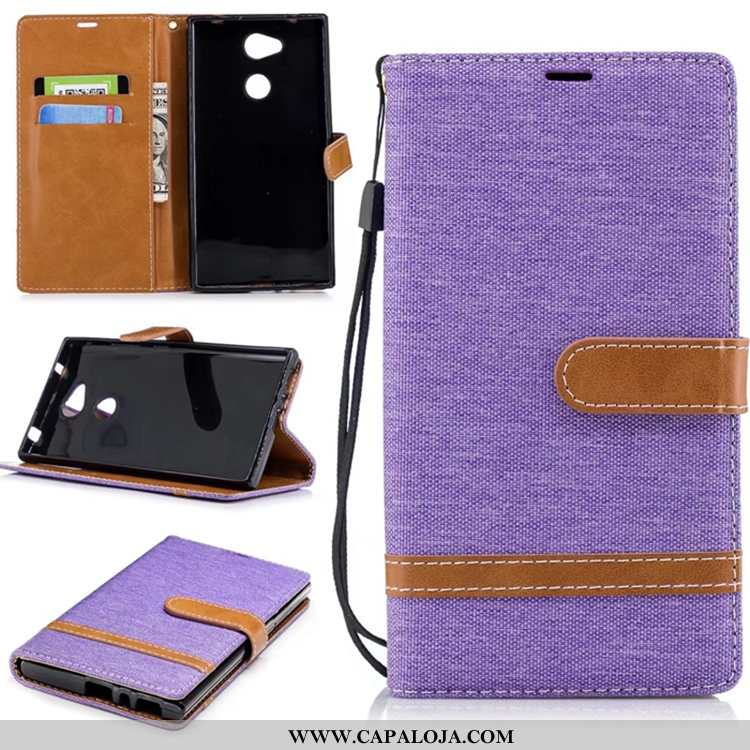 Capas Sony Xperia L2 Couro Cases Telemóvel Suporte Azul, Capa Sony Xperia L2 Carteira Baratos