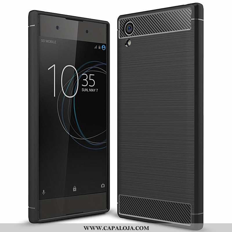 Capas Sony Xperia Xa1 Plus Estiloso Fibra Feminino Preto, Capa Sony Xperia Xa1 Plus Tendencia Barato