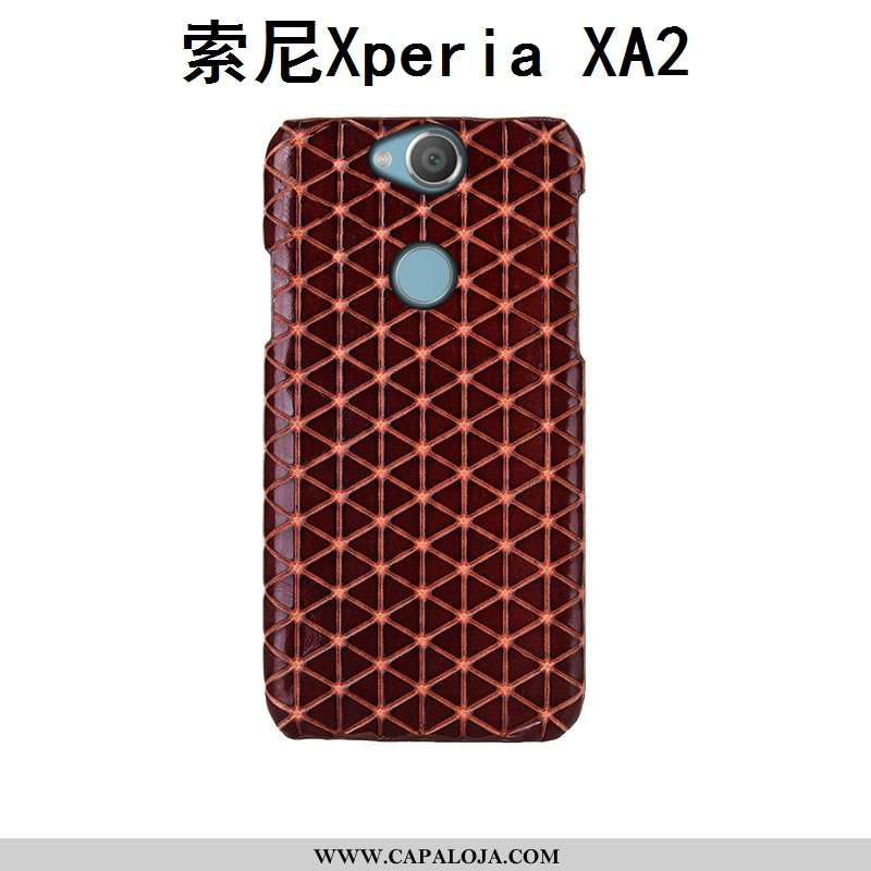 Capas Sony Xperia Xa2 Criativas Customizadas Estilosas Xadrez Castanho, Capa Sony Xperia Xa2 Couro L