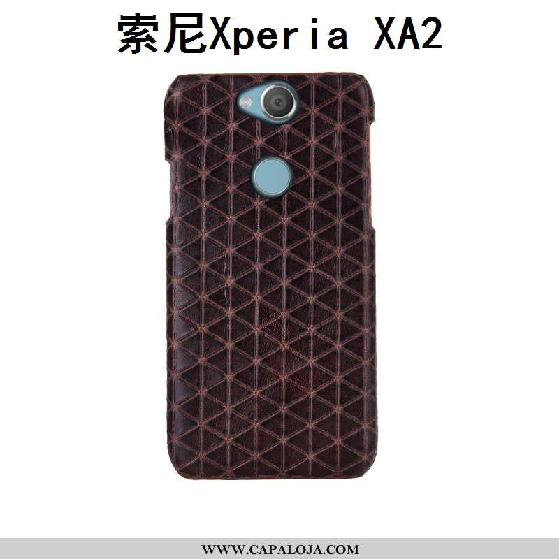 Capas Sony Xperia Xa2 Criativas Customizadas Estilosas Xadrez Castanho, Capa Sony Xperia Xa2 Couro L