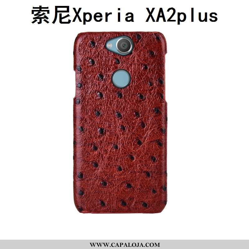 Capas Sony Xperia Xa2 Plus Couro Antiqueda Vaca Traseira Castanho, Capa Sony Xperia Xa2 Plus Proteto