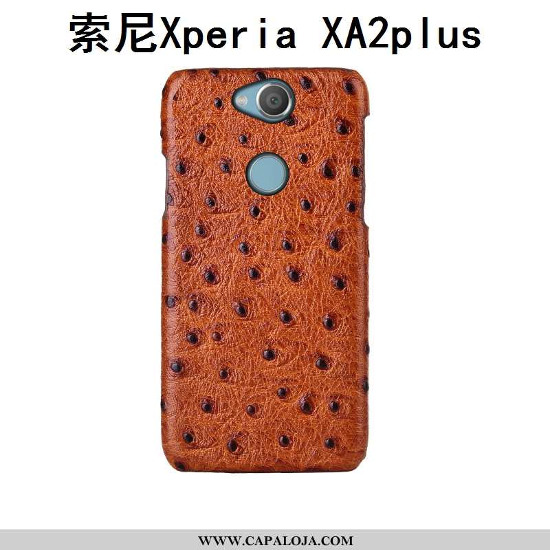 Capas Sony Xperia Xa2 Plus Couro Antiqueda Vaca Traseira Castanho, Capa Sony Xperia Xa2 Plus Proteto