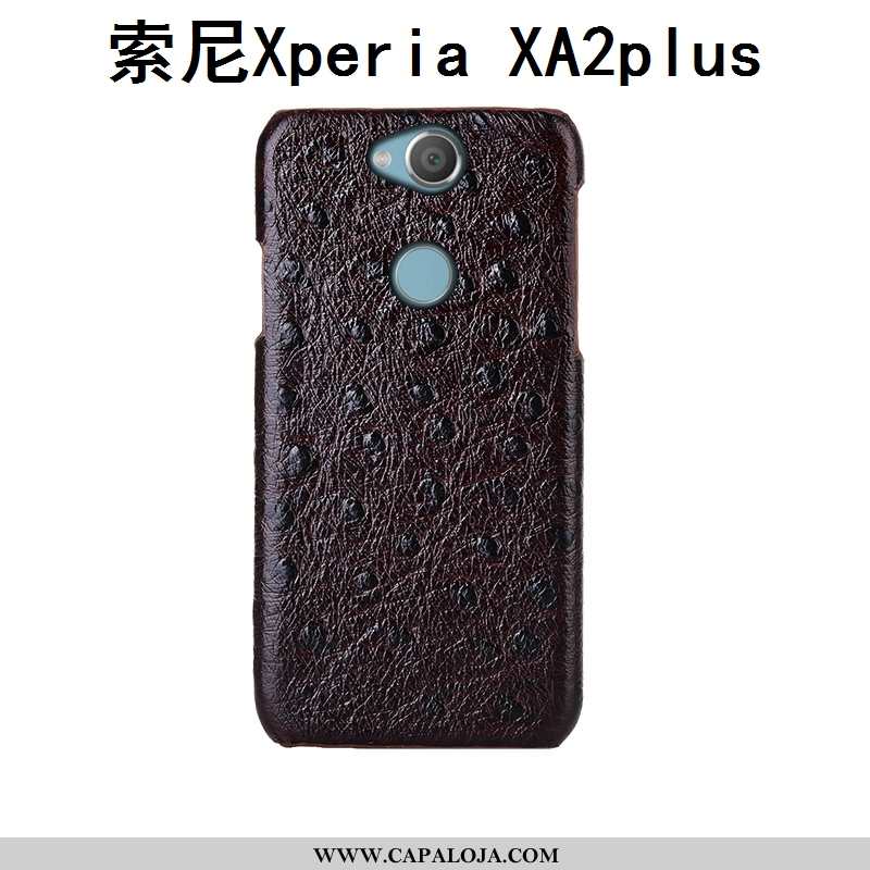 Capas Sony Xperia Xa2 Plus Couro Antiqueda Vaca Traseira Castanho, Capa Sony Xperia Xa2 Plus Proteto