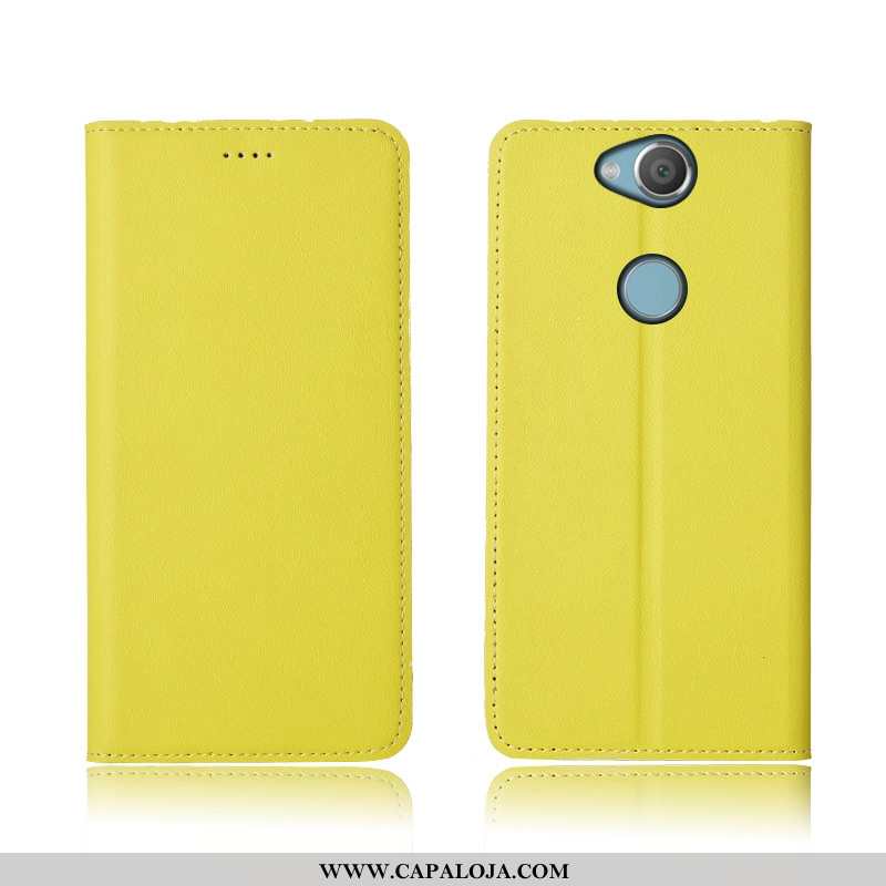 Capas Sony Xperia Xa2 Plus Soft Couro Legitimo Amarela Couro Amarelo, Capa Sony Xperia Xa2 Plus Prot