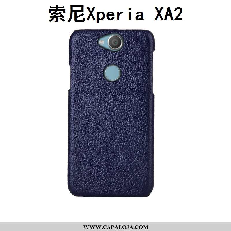 Capas Sony Xperia Xa2 Protetoras Traseira Azul Escuro Couro Legitimo, Capa Sony Xperia Xa2 Moda Onli