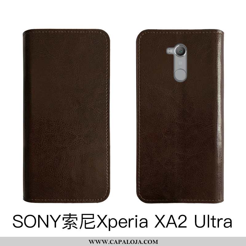 Capas Sony Xperia Xa2 Ultra Couro Legitimo Negócio Telemóvel Protetoras Castanho, Capa Sony Xperia X