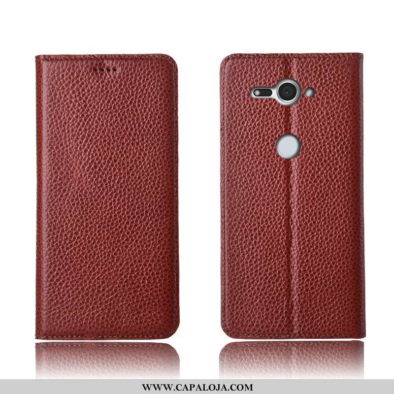 Capas Sony Xperia Xz2 Compact Couro Cases Masculino Silicone Genuíno Castanho, Capa Sony Xperia Xz2 