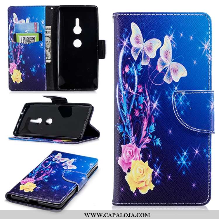 Capas Sony Xperia Xz2 Couro Azul Escuro Silicone Antiqueda, Capa Sony Xperia Xz2 Tendencia Baratos