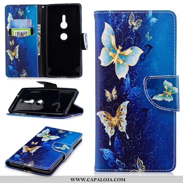 Capas Sony Xperia Xz2 Couro Azul Escuro Silicone Antiqueda, Capa Sony Xperia Xz2 Tendencia Baratos