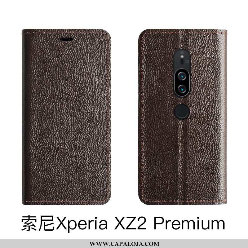 Capas Sony Xperia Xz2 Premium Couro Legitimo Cover Telemóvel Vermelha Vermelho, Capa Sony Xperia Xz2