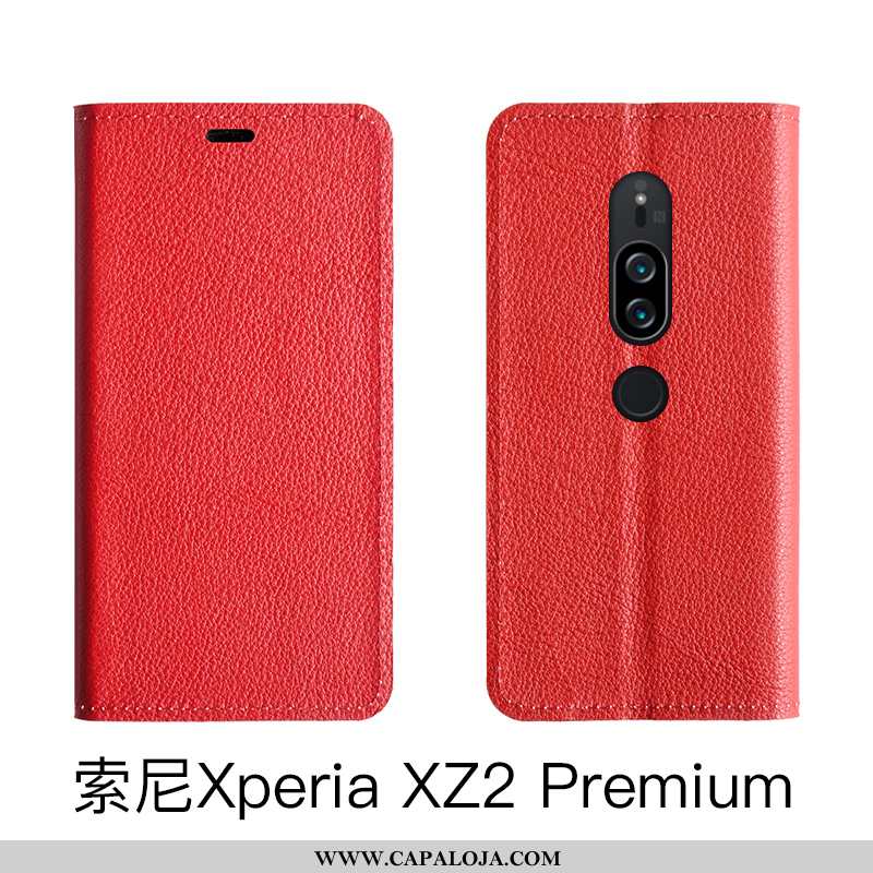 Capas Sony Xperia Xz2 Premium Couro Legitimo Cover Telemóvel Vermelha Vermelho, Capa Sony Xperia Xz2