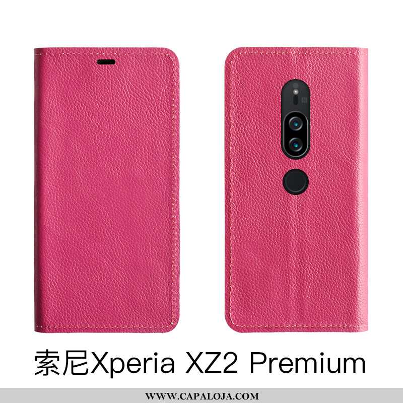 Capas Sony Xperia Xz2 Premium Couro Legitimo Cover Telemóvel Vermelha Vermelho, Capa Sony Xperia Xz2