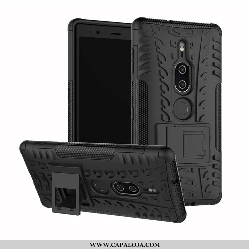 Capas Sony Xperia Xz2 Premium Protetoras Telemóvel Suporte Preto, Capa Sony Xperia Xz2 Premium Silic