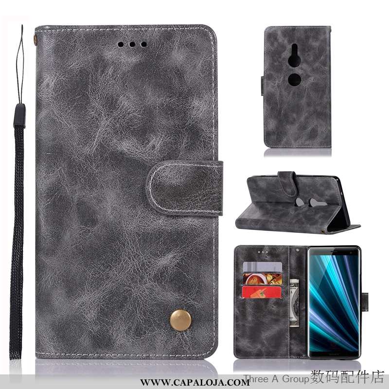 Capas Sony Xperia Xz3 Couro Casaco Simples Vermelho, Capa Sony Xperia Xz3 Protetoras Barato