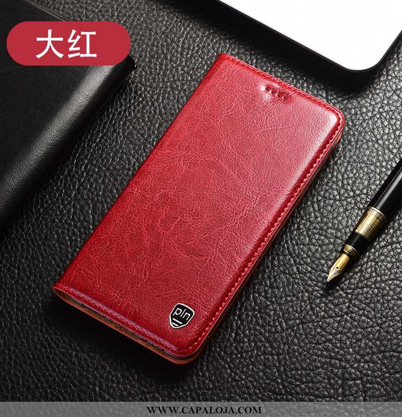 Capas Xiaomi Mi 10 Lite Couro Legitimo Cases Cover Telemóvel Vermelho, Capa Xiaomi Mi 10 Lite Protet