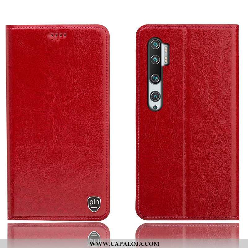 Capas Xiaomi Mi 10 Lite Couro Legitimo Cases Cover Telemóvel Vermelho, Capa Xiaomi Mi 10 Lite Protet