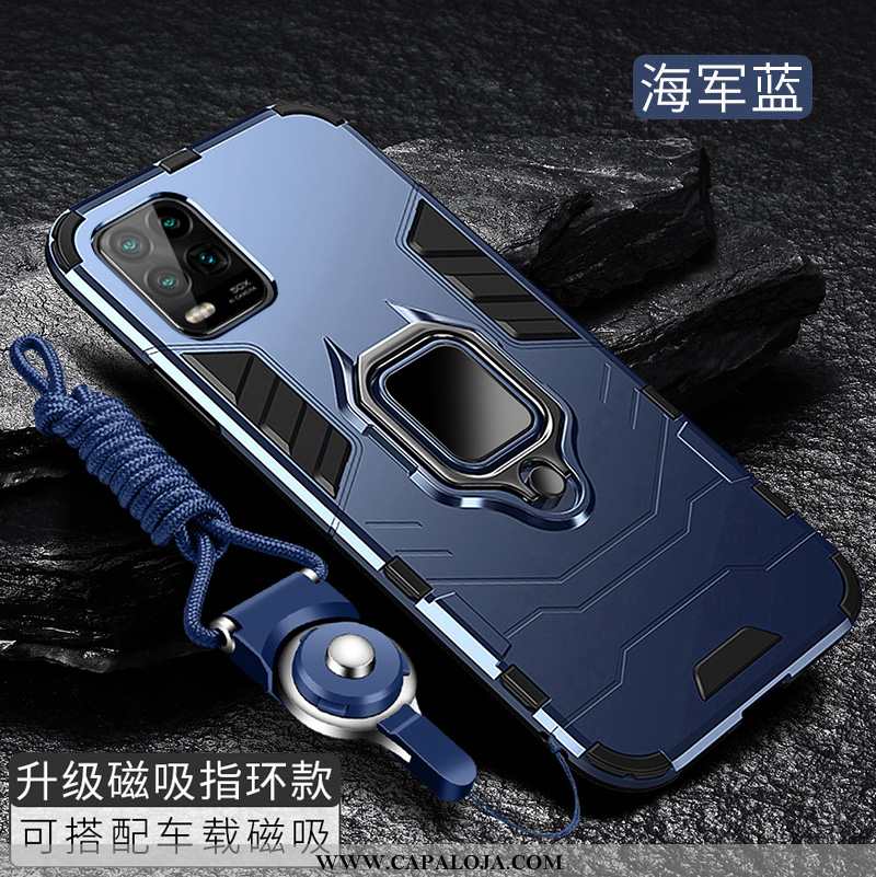 Capas Xiaomi Mi 10 Lite Fosco Telemóvel Cases Pequena Azul Escuro, Capa Xiaomi Mi 10 Lite Personaliz