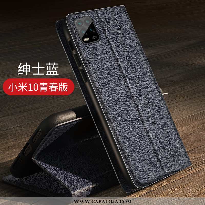 Capas Xiaomi Mi 10 Lite Slim Primavera Simples Protetoras Preto, Capa Xiaomi Mi 10 Lite Couro Barata