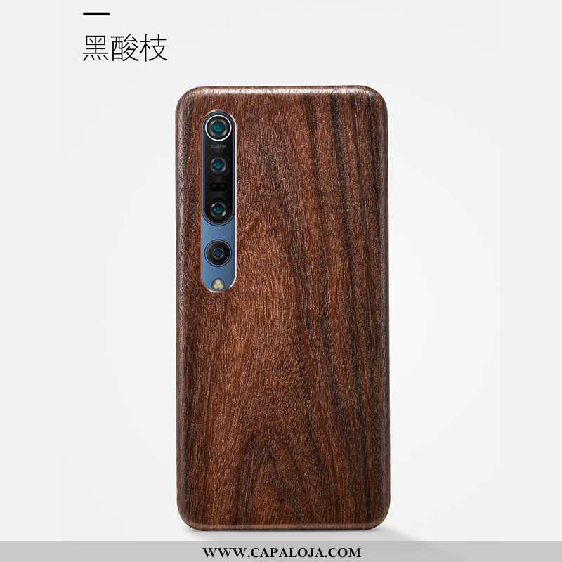 Capas Xiaomi Mi 10 Pro Cordao Primavera Pequena Antiqueda Castanho, Capa Xiaomi Mi 10 Pro Madeira Ba