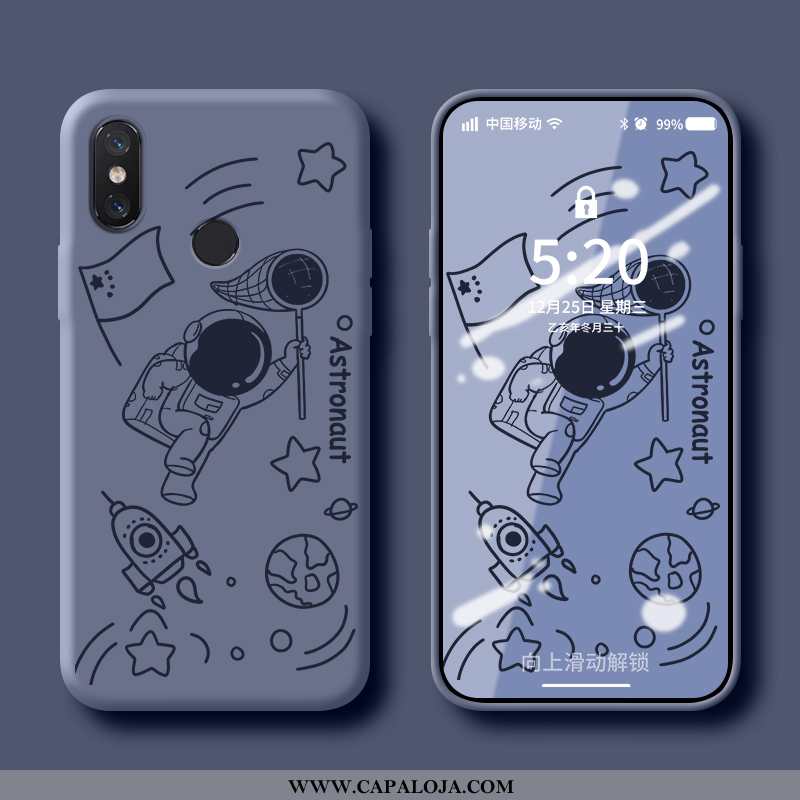 Capas Xiaomi Mi 8 Criativas Protetoras Silicone Azul, Capa Xiaomi Mi 8 Tendencia Baratos