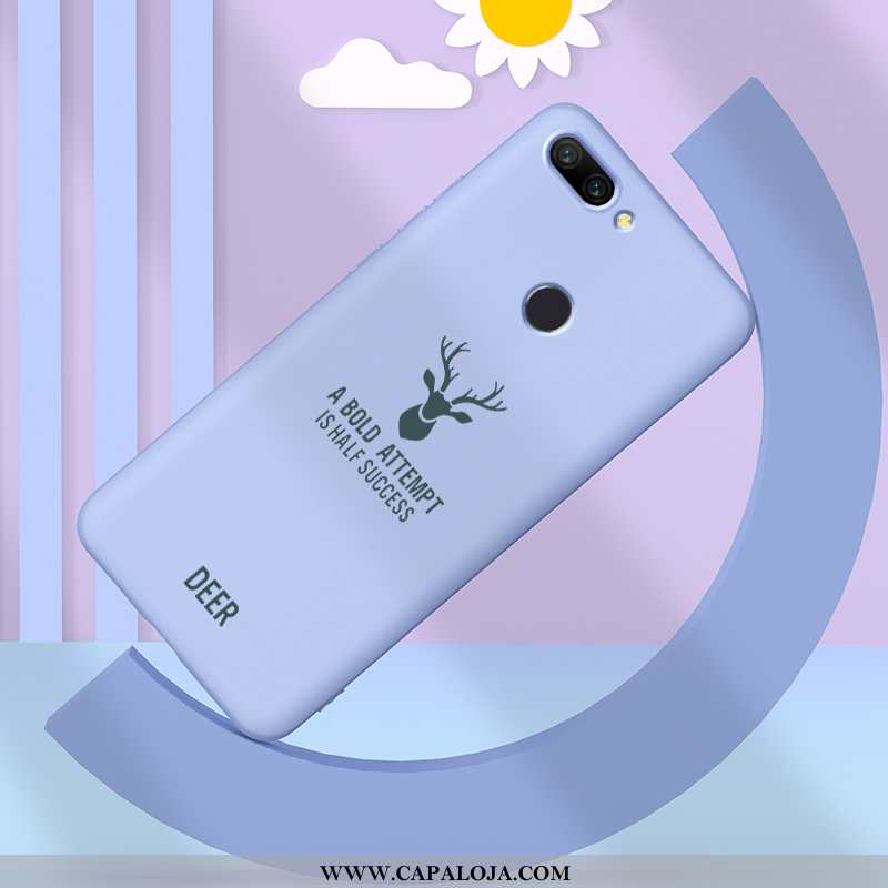 Capas Xiaomi Mi 8 Lite Silicone Feminino Primavera Slim Azul, Capa Xiaomi Mi 8 Lite Personalizado Ba