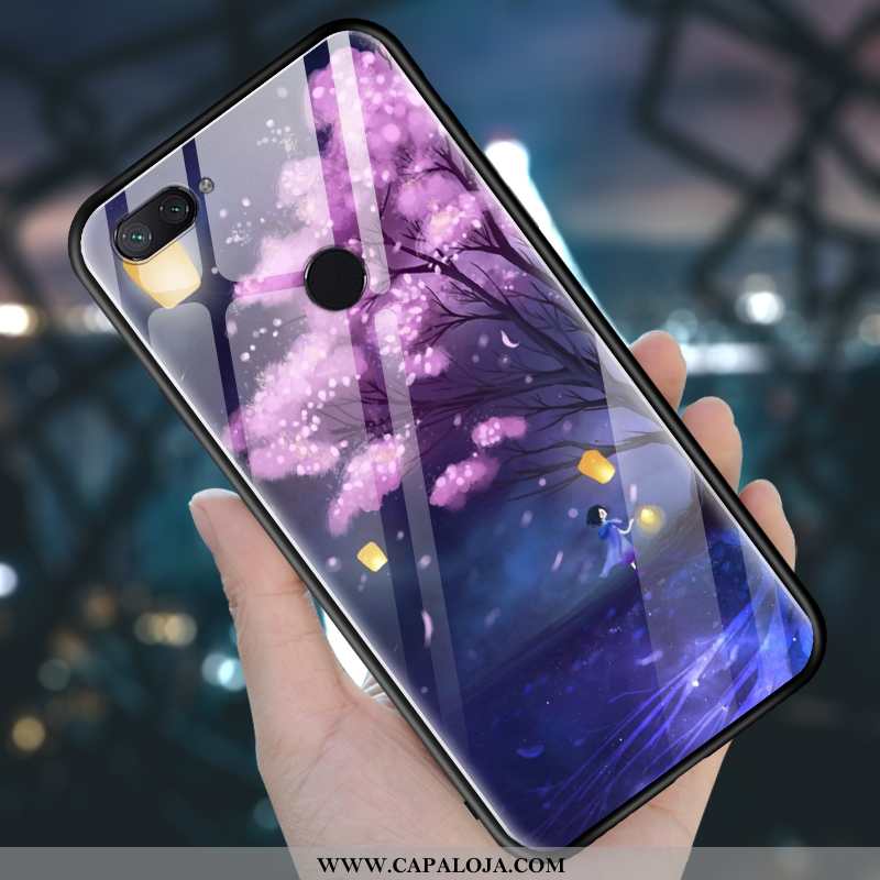 Capas Xiaomi Mi 8 Lite Silicone Roxa Cases Resistente Roxo, Capa Xiaomi Mi 8 Lite Vidro Baratas