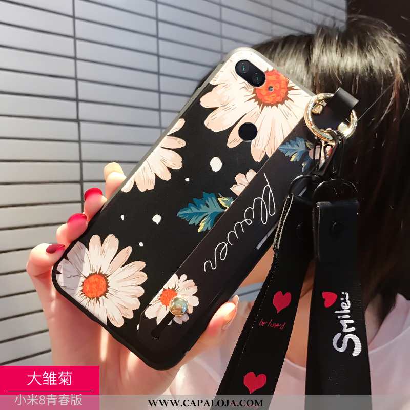 Capas Xiaomi Mi 8 Lite Silicone Telemóvel Preto, Capa Xiaomi Mi 8 Lite Personalizada Online