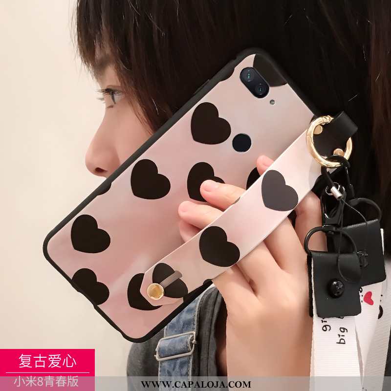 Capas Xiaomi Mi 8 Lite Silicone Telemóvel Preto, Capa Xiaomi Mi 8 Lite Personalizada Online